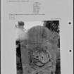 Photographs and research notes relating to graveyard monuments in Hamilton Churchyard, Lanarkshire. 
