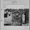 Photographs and research notes relating to graveyard monuments in Lesmahagow Churchyard, Lanarkshire. 
