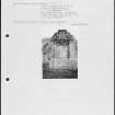 Photographs and research notes relating to graveyard monuments in Whitekirk Churchyard, East Lothian. 
