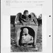 Photographs and research notes relating to graveyard monuments in Ancrum Churchyard, Roxburghshire. 
