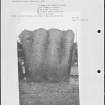Photographs and research notes relating to graveyard monuments in Cardross Churchyard, Dunbartonshire. 
		