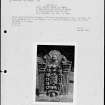 Photographs and research notes relating to graveyard monuments in Glamis Churchyard, Angus. 
