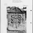 Photographs and research notes relating to graveyard monuments in Arbuthnott Churchyard, Kincardineshire.
