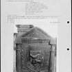 Photographs and research notes relating to graveyard monuments in Hoddom Churchyard, Dumfries.