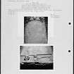 Photographs and research notes relating to graveyard monuments in Dairsie Churchyard, Fife.  
