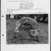 Photographs and research notes relating to graveyard monuments in St Marys Auchindoir Churchyard, Aberdeenshire.  
