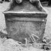 View of gravestone of Mary Inglis 1794, Culross Abbey graveyard.