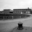 Glasgow, 18 Clydebrae Street, Govan Graving Docks.
General view from N-N-E at North-West end of no.2 graving dock with main compressor house, substation, powered capstan.