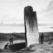 Aquatint Wm Daniell 1819, 'Druidical stone at Strather, near Barvas, Isle of Lewis'.