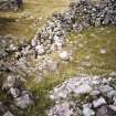 Tomnagaoithe. Destruction of wall caused by flood damage. Wall built over old watercourse. Mar Lodge condition survey 1996