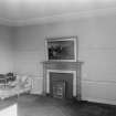 Interior view of Airlie Castle showing room to right of entrance hall with fireplace.