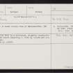 Fetlar, Swainkatofts, HU69SW 28, Ordnance Survey index card, Recto