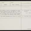 Ellibister, HY32SE 11, Ordnance Survey index card, Recto