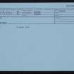 Rousay, Tafts, HY33SE 44, Ordnance Survey index card, Recto
