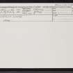 Eday, Carrick House, HY53NE 4, Ordnance Survey index card, Recto