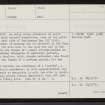 Eday, Sealskerry Bay, HY53SW 3, Ordnance Survey index card, page number 1, Recto