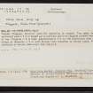 Fair Isle, HZ16NE 17, Ordnance Survey index card, Recto
