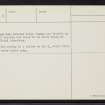 Lewis, Valtos School, 'An Caisteal', NB03NE 9, Ordnance Survey index card, page number 2, Verso