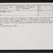 Lewis, Creed Lodge, NB43SW 17, Ordnance Survey index card, Recto