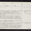 Broughwhin, ND34SW 17, Ordnance Survey index card, page number 1, Recto