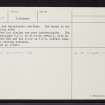 Broughwhin, ND34SW 17, Ordnance Survey index card, page number 2, Recto