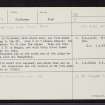 Broughwhin, ND34SW 19, Ordnance Survey index card, Recto