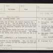 Battle Moss, Loch Of Yarrows, ND34SW 22, Ordnance Survey index card, Recto