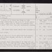 Hillhead, Wick, ND35SE 27, Ordnance Survey index card, page number 1, Recto
