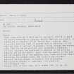South Walls, Hackness, The Battery, ND39SW 9, Ordnance Survey index card, Recto
