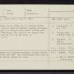 Burray, North Town Moss, ND49NE 5, Ordnance Survey index card, Recto