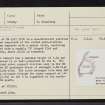 South Ronaldsay, Mayfield, ND49SW 13, Ordnance Survey index card, Recto