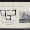 South Uist, Ormiclate, Ormaclett Castle, NF73SW 1, Ordnance Survey index card, Recto