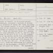 Raasay, Dun Borodale, NG53NE 1, Ordnance Survey index card, page number 1, Recto