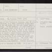 Skye, Dun Boreraig, NG61NW 2, Ordnance Survey index card, page number 1, Recto