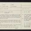 Kilcoy Castle, NH55SE 8, Ordnance Survey index card, page number 1, Recto