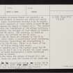Ormond Castle, NH65SE 1, Ordnance Survey index card, page number 2, Verso