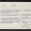 Fort George, NH75NE 6, Ordnance Survey index card, Recto