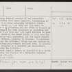 Dunskeath Castle, NH86NW 1, Ordnance Survey index card, page number 2, Verso