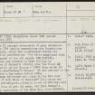 Brodie, Rodney's Stone, NH95NE 3, Ordnance Survey index card, page number 1, Recto
