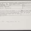 Tearie, Brodie, Moot-Hills, NH95NE 21, Ordnance Survey index card, Recto