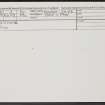 Redstone, NH95SE 2, Ordnance Survey index card, Recto