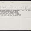 Culbin Sands, 'The Armoury', NJ06SW 4, Ordnance Survey index card, page number 2, Verso