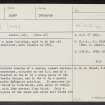Castle Stripe, NJ13NE 5, Ordnance Survey index card, page number 1, Recto