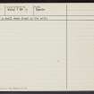 Kintrae, NJ16NE 19, Ordnance Survey index card, page number 2, Verso