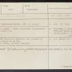 Glenbuchat Castle, NJ31SE 4, Ordnance Survey index card, Recto