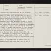 New Kinord, NJ40SW 13, Ordnance Survey index card, page number 3, Recto