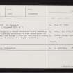 Kildrummy, St Machar's Chapel And Well, NJ41NE 10, Ordnance Survey index card, Recto