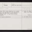 Drumduan, NJ50SE 9, Ordnance Survey index card, Recto