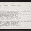 Nether Balfour, NJ51NW 5, Ordnance Survey index card, Recto