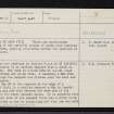 Crathie Point, NJ56NW 14, Ordnance Survey index card, page number 1, Recto